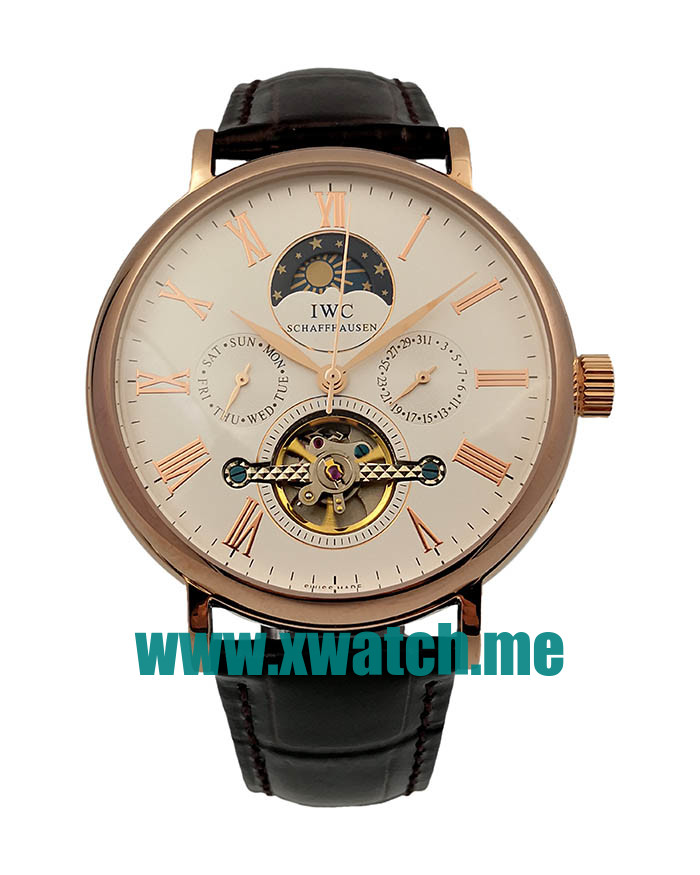 44MM Rose Gold Replica IWC Portofino 171740 White Dials Watches UK
