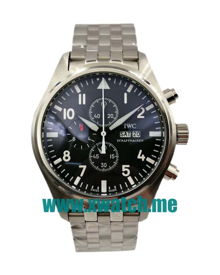 43MM Steel Replica IWC Pilots IW377710 Black Dials Watches UK