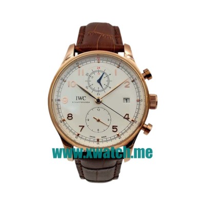 42MM Rose Gold Replica IWC Portugieser Chrono IW390402 Silver Dials Watches UK