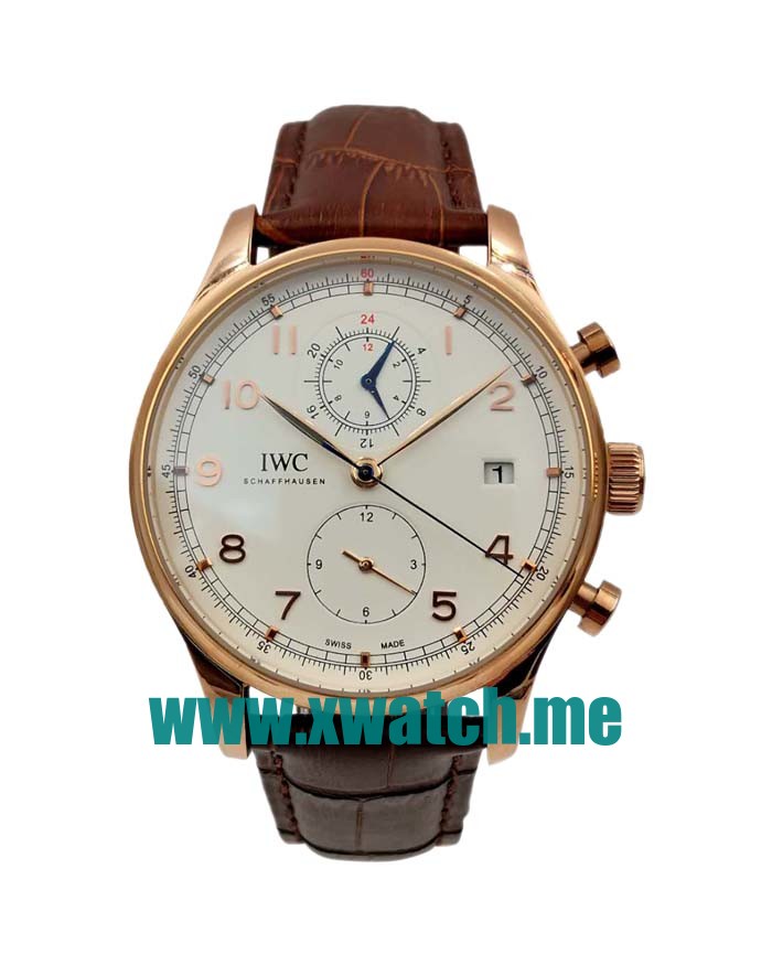 42MM Rose Gold Replica IWC Portugieser Chrono IW390402 Silver Dials Watches UK