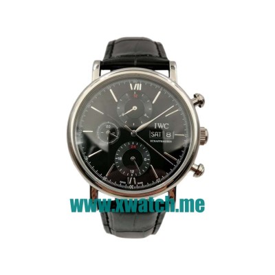 42MM Steel Replica IWC Portofino Chronograph IW391019 Black Dials Watches UK