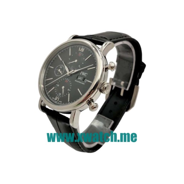 42MM Steel Replica IWC Portofino Chronograph IW391019 Black Dials Watches UK