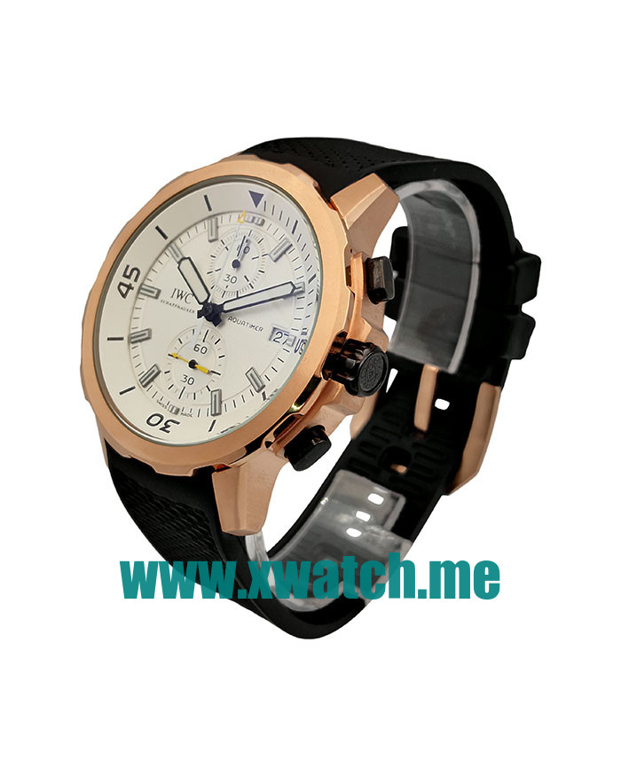 46MM Rose Gold Replica IWC Aquatimer IW329001 White Dials Watches UK