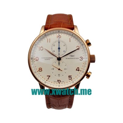 40.9MM Rose Gold Replica IWC Portugieser IW371480 White Dials Watches UK