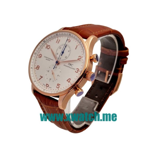 40.9MM Rose Gold Replica IWC Portugieser IW371480 White Dials Watches UK
