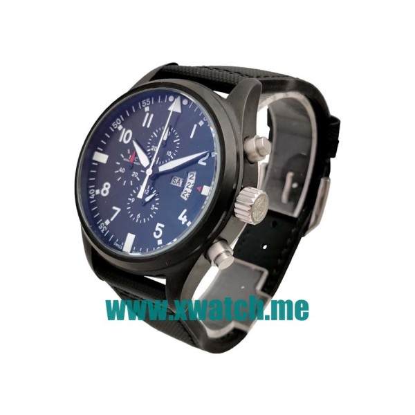 45MM Black Ceramic Replica IWC Pilots Spitfire Double Chronograph IW378901 Black Dials Watches UK