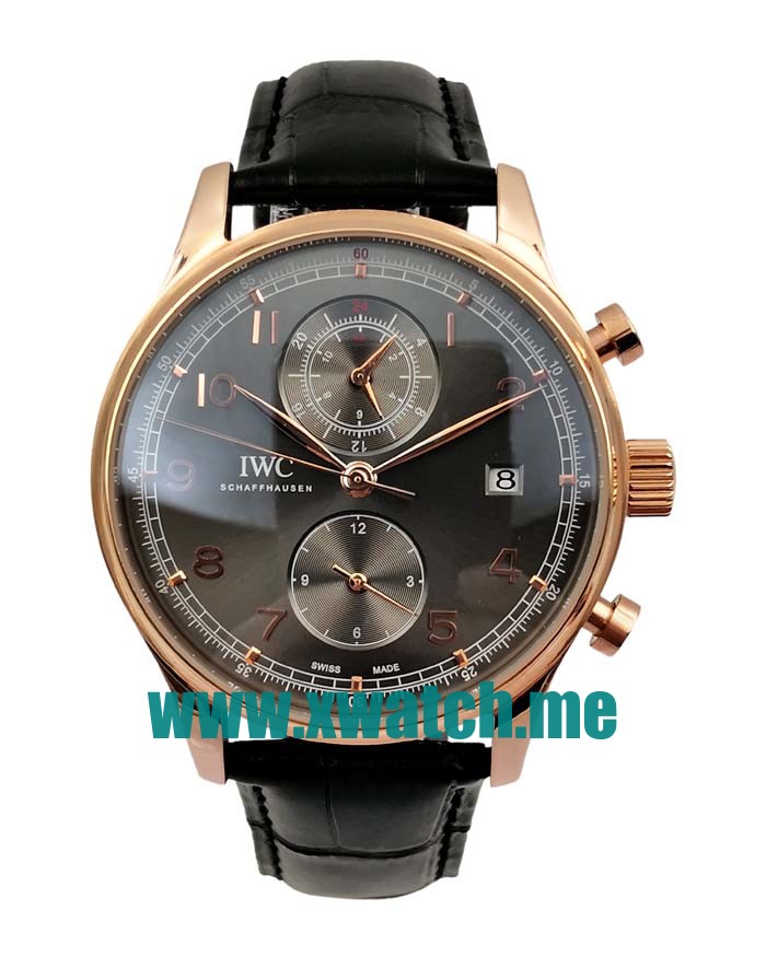 42MM Rose Gold Replica IWC Portugieser IW390505 Black Dials Watches UK