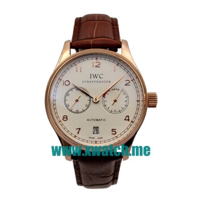42.3MM Rose Gold Replica IWC Portugieser IW500113 White Dials Watches UK
