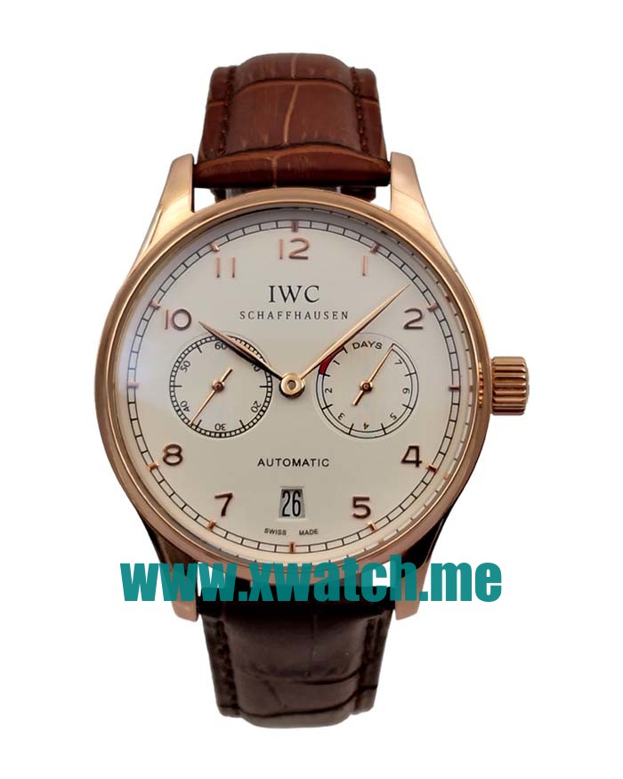 42.3MM Rose Gold Replica IWC Portugieser IW500113 White Dials Watches UK