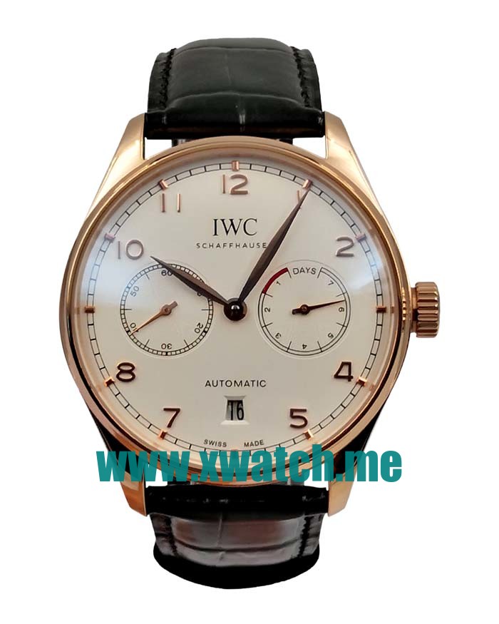 42.3MM Rose Gold Replica IWC Portugieser IW500701 Silver Dials Watches UK