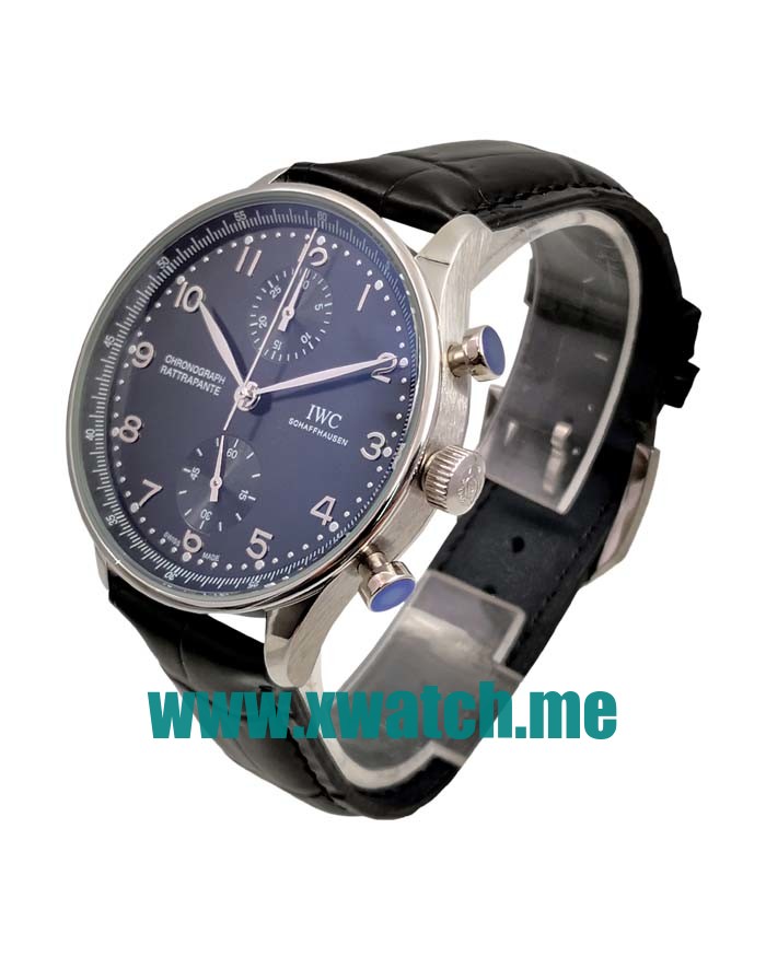 40.9MM Steel Replica IWC Portugieser IW371447 Black Dials Watches UK
